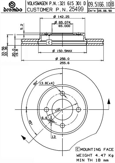 Brembo Disc Brake Rotor