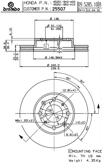 Brembo Disc Brake Rotor