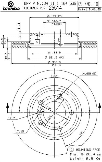 Brembo Disc Brake Rotor