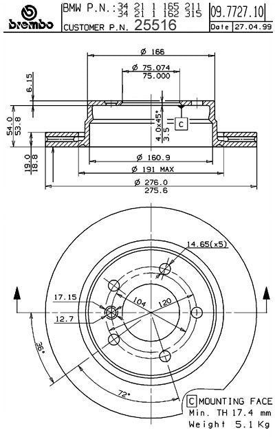 Brembo Disc Brake Rotor
