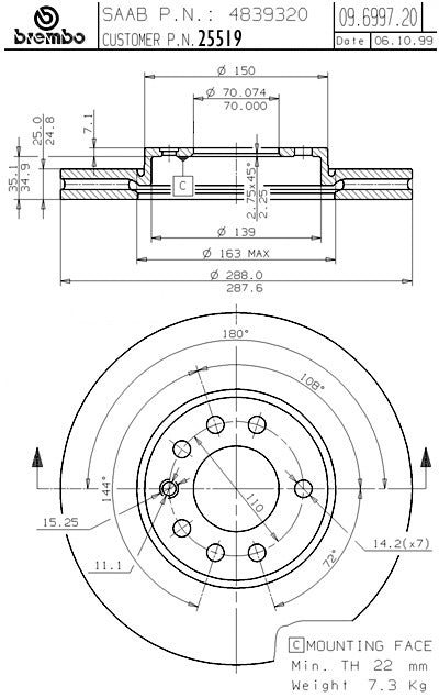 Brembo Disc Brake Rotor