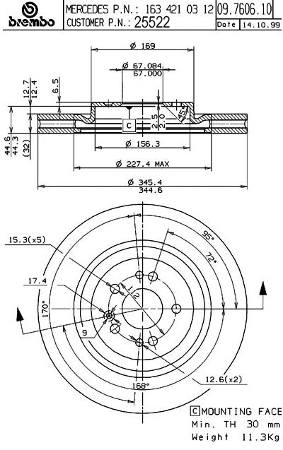 Brembo Disc Brake Rotor