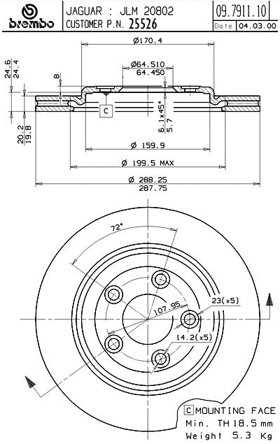 Brembo Disc Brake Rotor