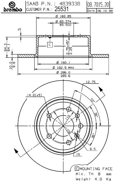 Brembo Disc Brake Rotor