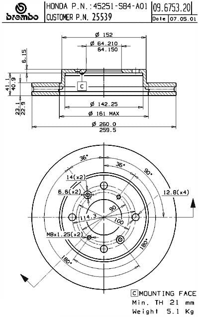 Brembo Disc Brake Rotor