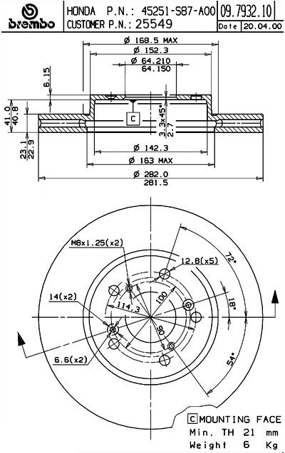 Brembo Disc Brake Rotor
