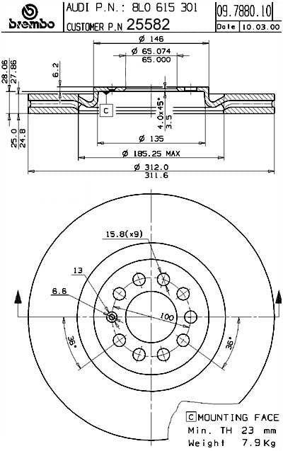 Brembo Disc Brake Rotor