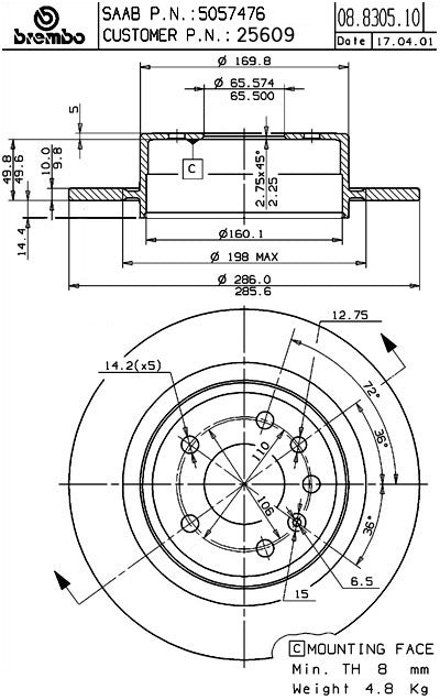 Brembo Disc Brake Rotor