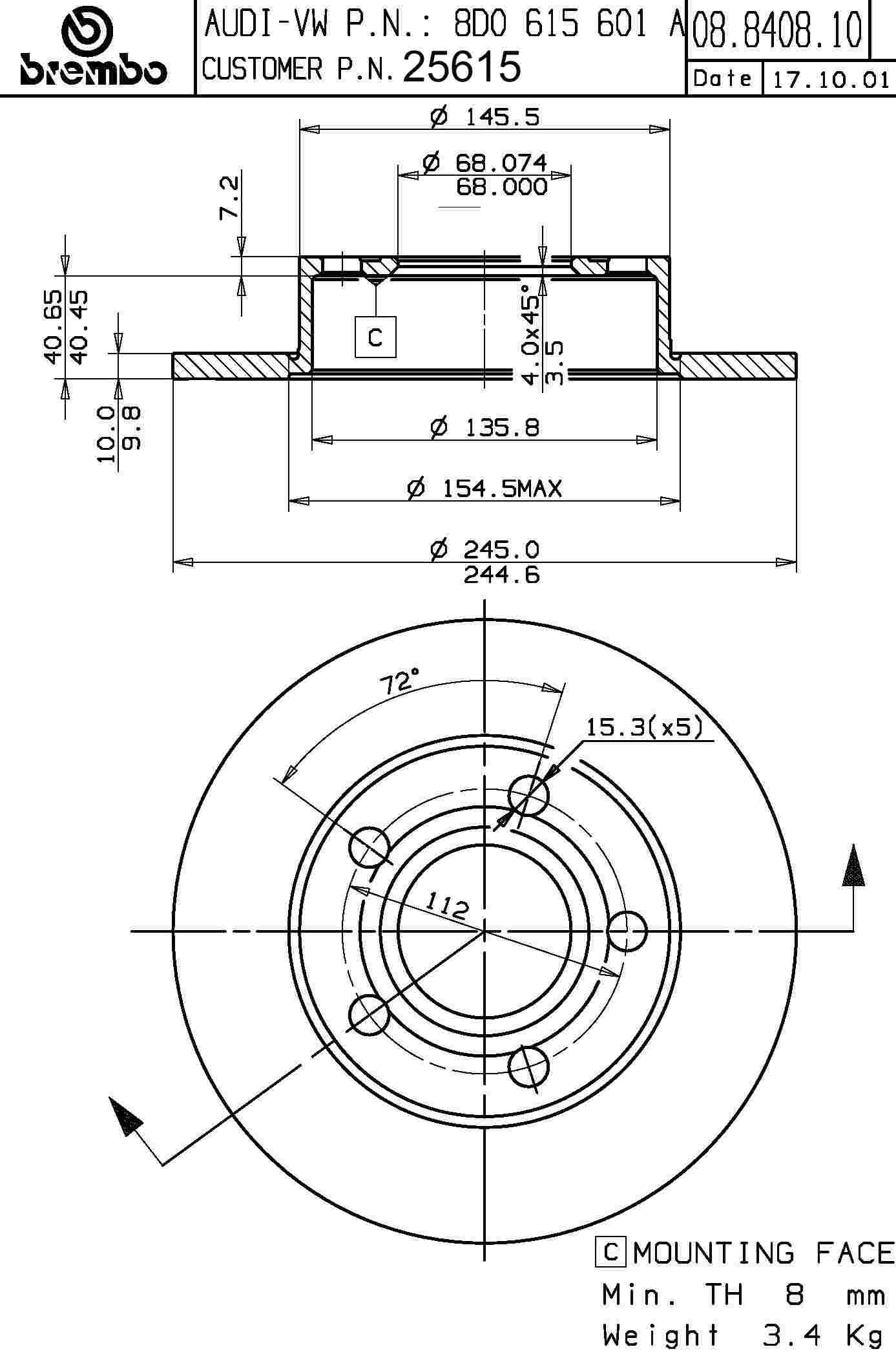 Brembo Disc Brake Rotor
