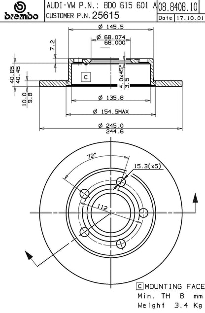 Brembo Disc Brake Rotor