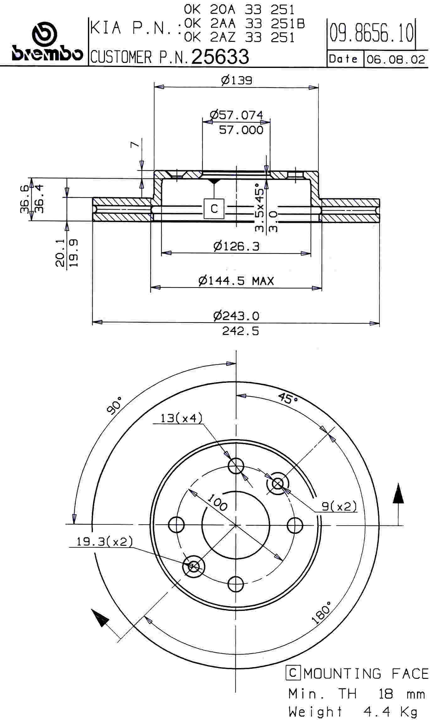 Brembo Disc Brake Rotor