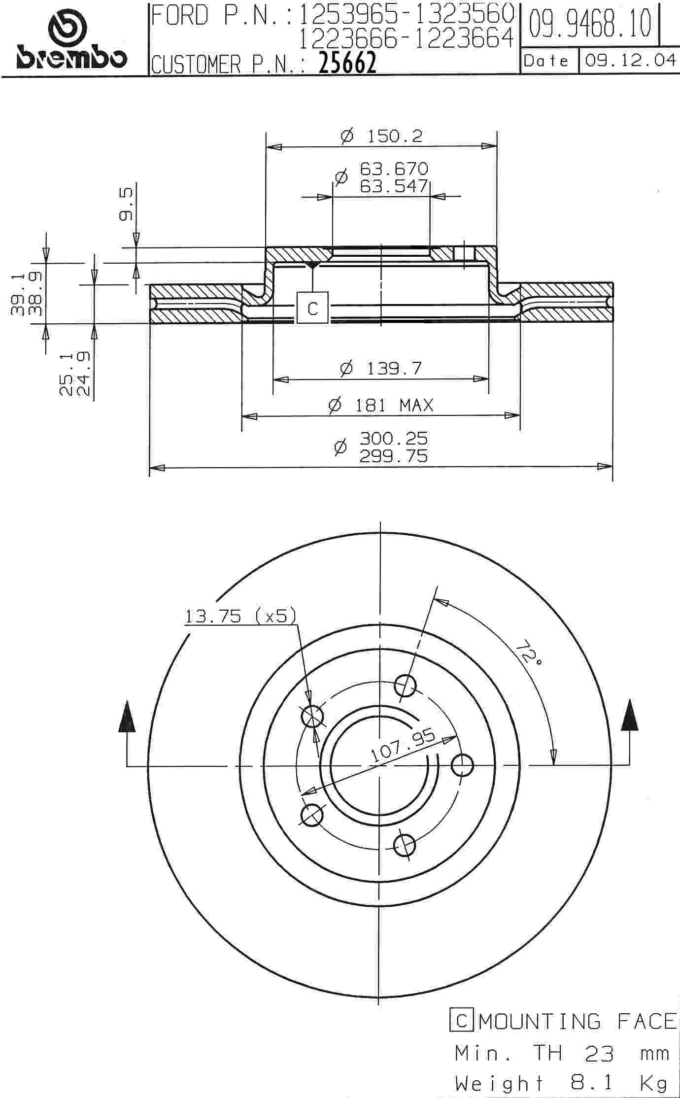 Brembo Disc Brake Rotor