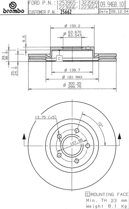 Brembo Disc Brake Rotor
