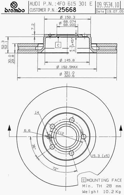 Brembo Disc Brake Rotor