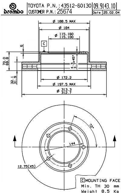 Brembo Disc Brake Rotor