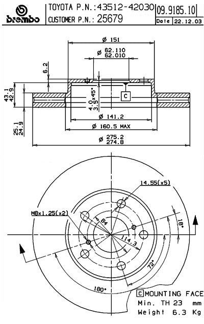 Brembo Disc Brake Rotor