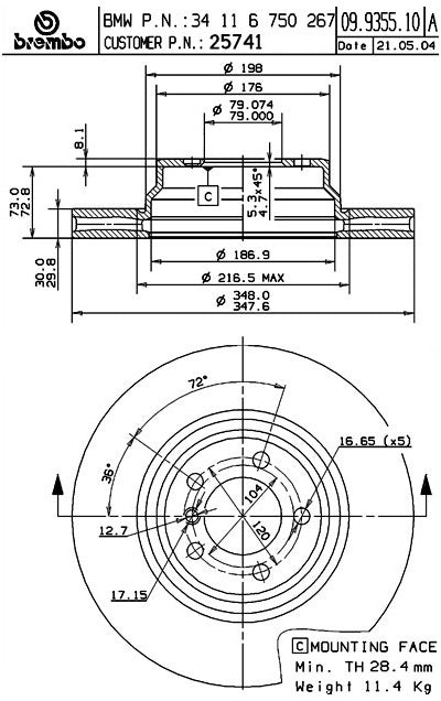 Brembo Disc Brake Rotor
