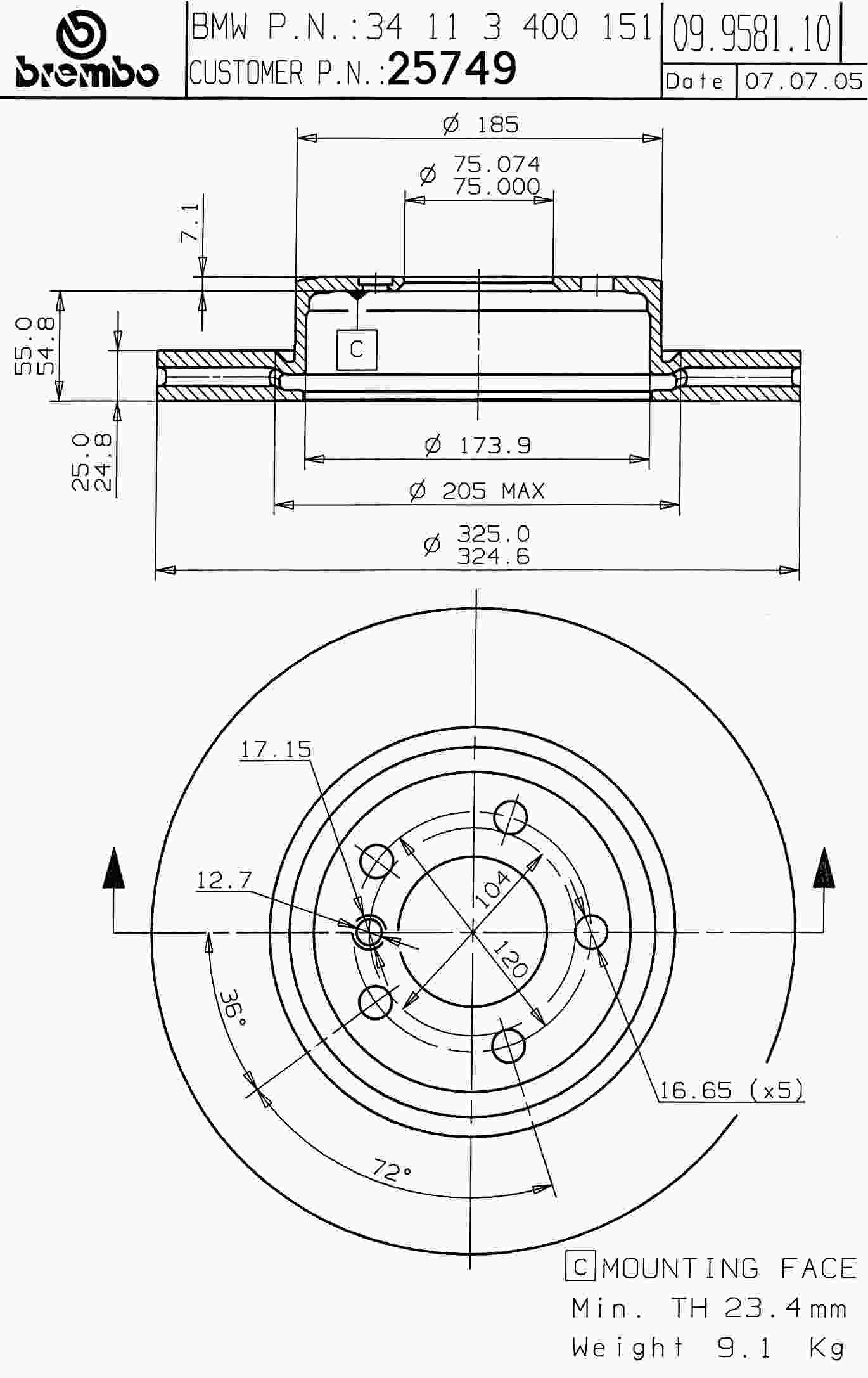 Brembo Disc Brake Rotor
