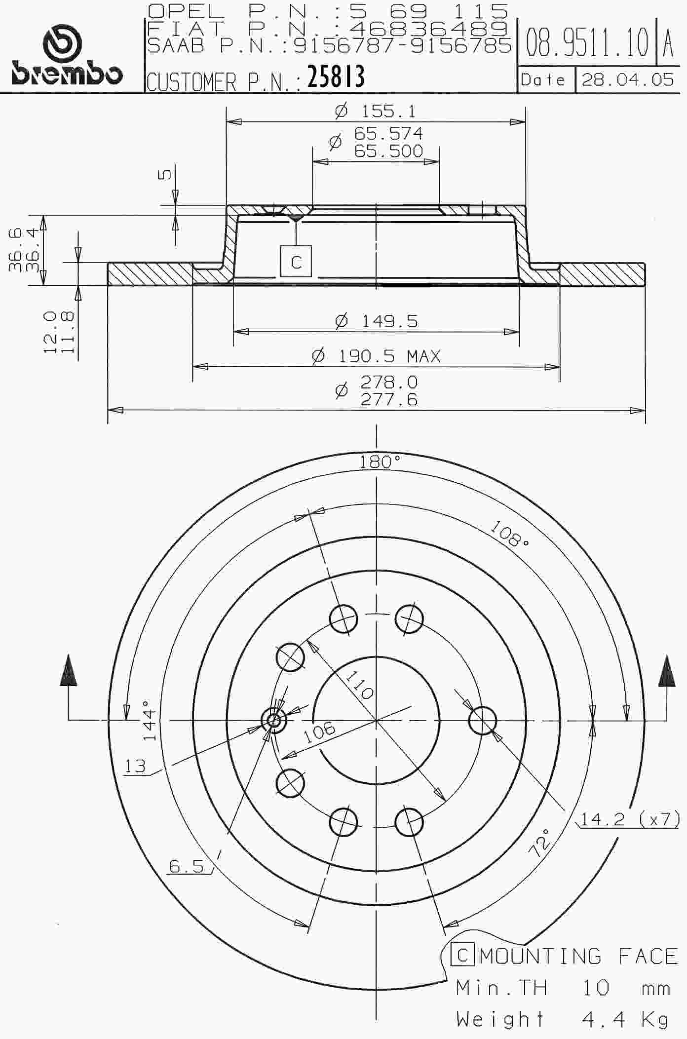 Brembo Disc Brake Rotor