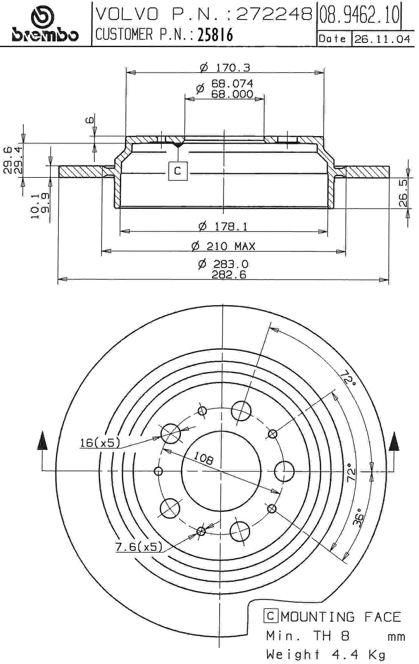 Brembo Disc Brake Rotor