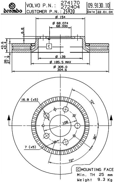 Brembo Disc Brake Rotor