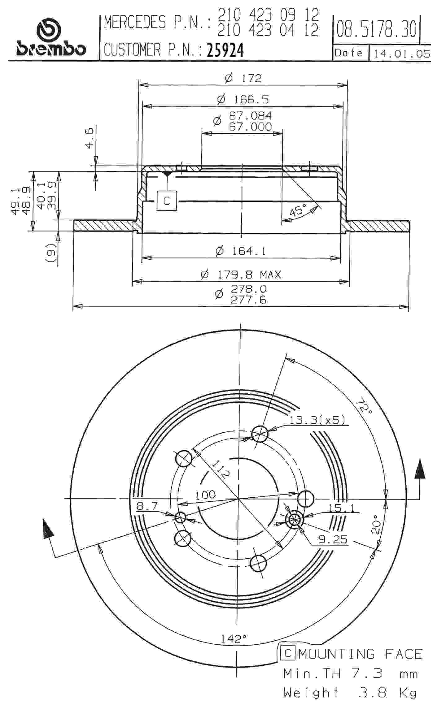 Brembo Disc Brake Rotor