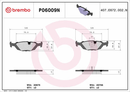 Brembo Disc Brake Pad Set P06009N