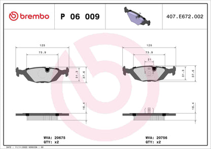Brembo Disc Brake Pad Set P06009