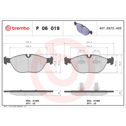 Brembo Disc Brake Pad Set P06019