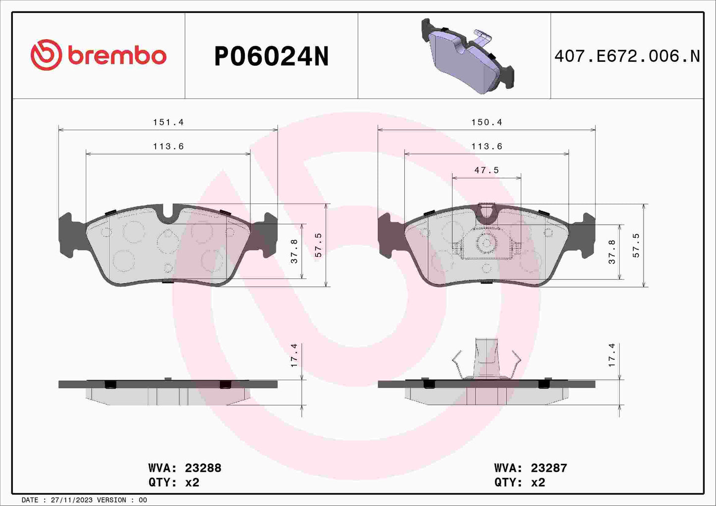Brembo Disc Brake Pad