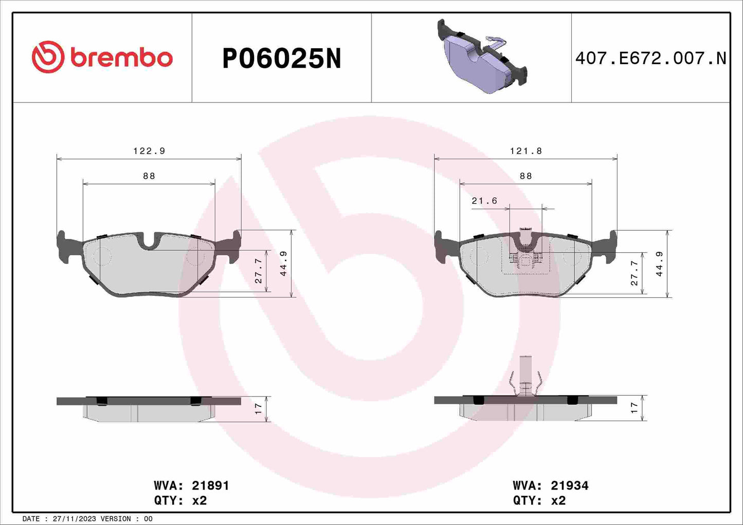 Brembo Disc Brake Pad