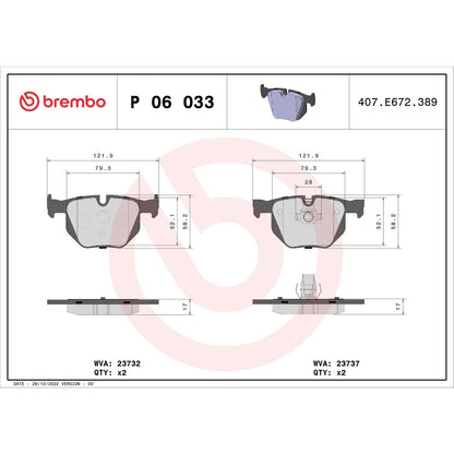 Brembo Disc Brake Pad Set P06033