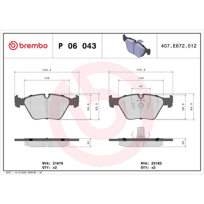 Brembo Disc Brake Pad Set P06043