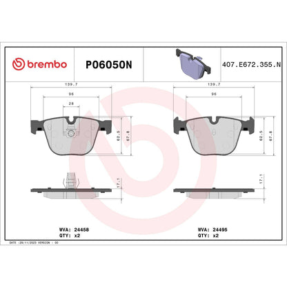 Brembo Disc Brake Pad Set P06050N