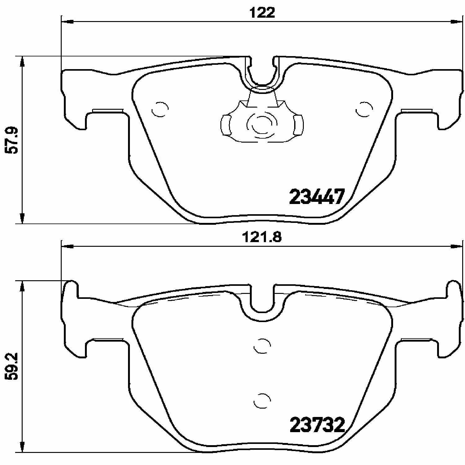 Brembo OE Brembo 07-18 BMW X5/09-19 X6 Rear Premium Low-Met OE Equivalent Pad P06056