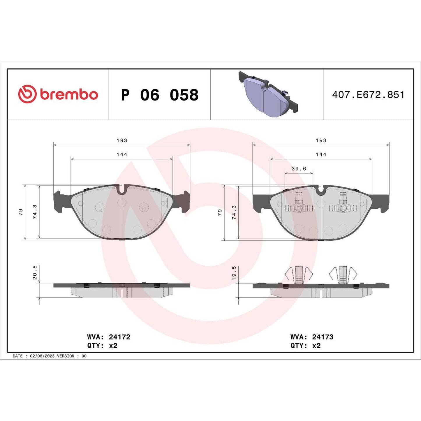 Brembo Disc Brake Pad Set P06058