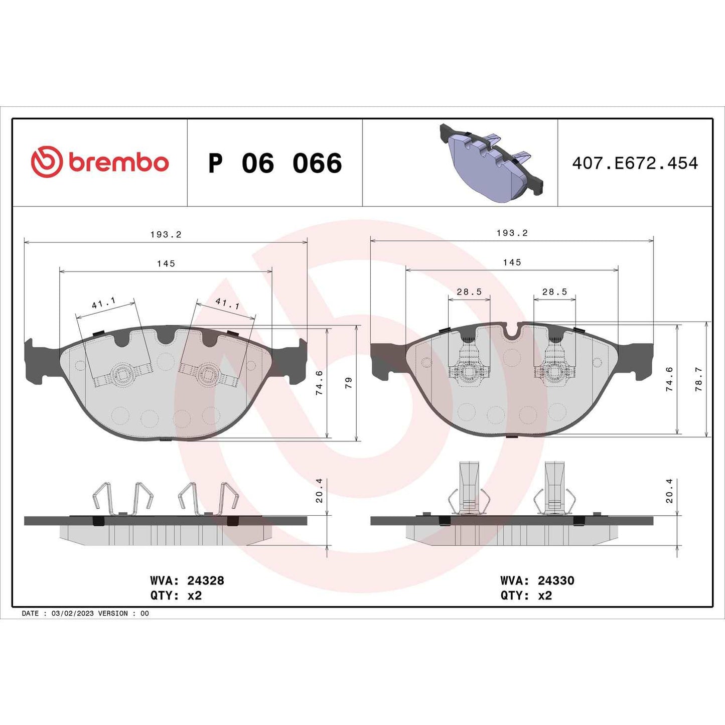 Brembo Disc Brake Pad Set P06066