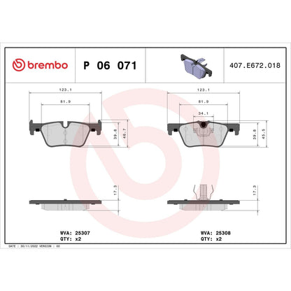 Brembo Disc Brake Pad Set P06071