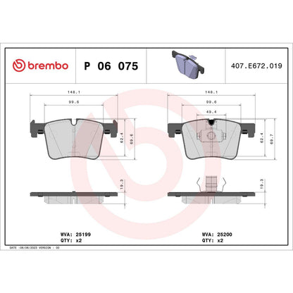 Brembo Disc Brake Pad Set P06075