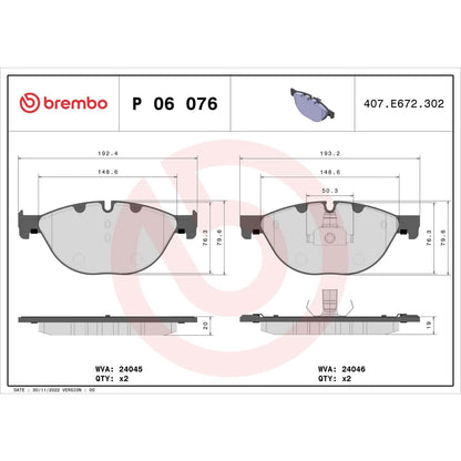 Brembo Disc Brake Pad Set P06076