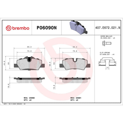 Brembo Disc Brake Pad Set P06090N