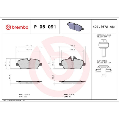 Brembo Disc Brake Pad Set P06091