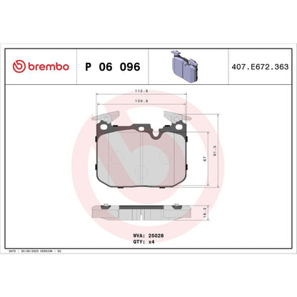 Brembo OE Brembo 12-15 BMW 335i Premium Low-Met OE Equivalent Pad - Front P06096