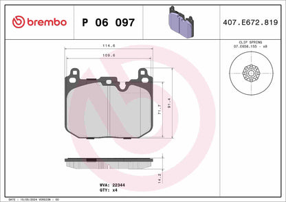 Brembo Disc Brake Pad Set P06097