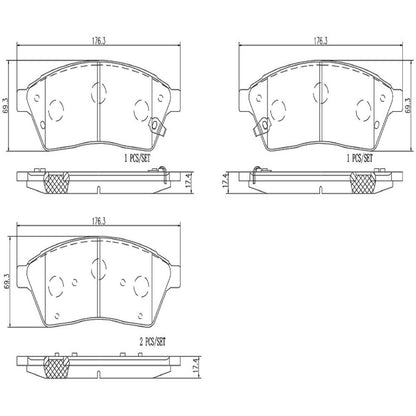 Brembo OE Brembo 10-16 Cadillac SRX Front Prem. NAO Ceramic OE Equivalent Pad P09009N