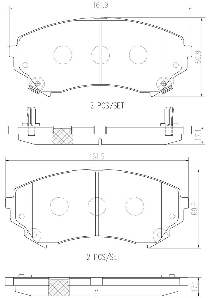 Brembo OE Brembo 08-14 Cadillac CTS Front Premium NAO Ceramic OE Equivalent Pad P09018N