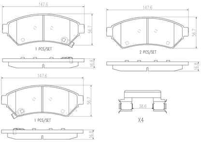 Brembo Disc Brake Pad Set P10033N