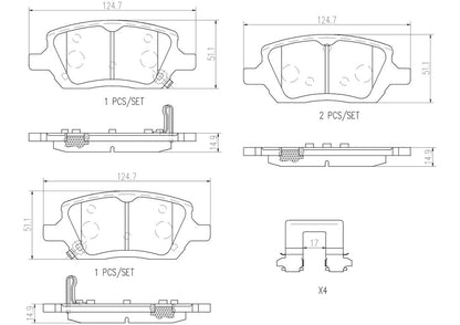 Brembo Disc Brake Pad Set P10035N