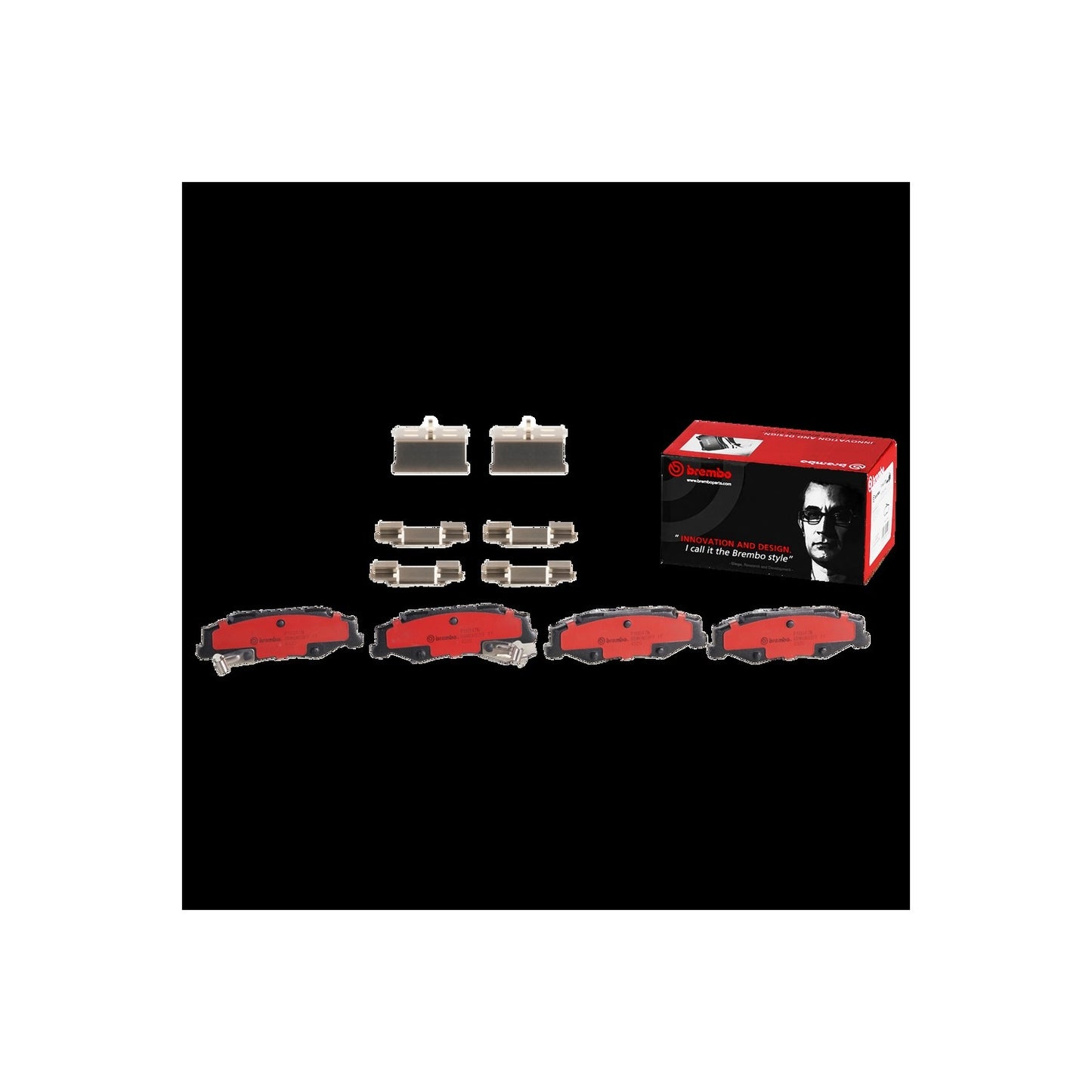 Brembo OE Brembo 04-09 Cadillac XLR/97-13 Chevrolet Corvette Rear Premium NAO Ceramic OE Equivalent Pad P10047N