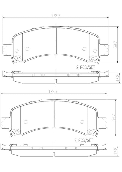 Brembo OE Brembo 02-06 Cadillac Escalade Prem. NAO Ceramic OE Equivalent Pad - Rear P10055N